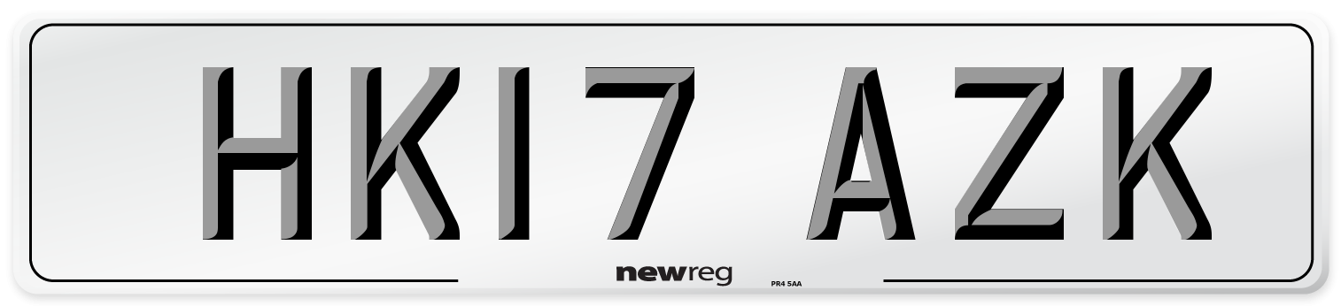 HK17 AZK Number Plate from New Reg